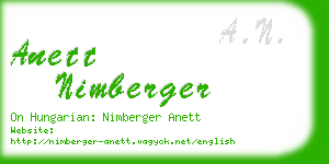 anett nimberger business card